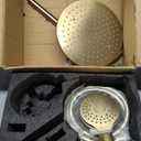 Lavatrum Brushed Gold Shower Faucet Set, Wall Mount Rain Shower System 10 Inches, and Handheld Shower Included Rough-in Valve and Trim Kit