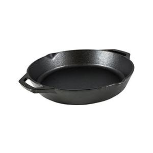 Lodge 10.25 Inch Pre-Seasoned Cast Iron Skillet - Dual Assist Handles - Use in the Oven, on the Stove, on the Grill, or Over a Campfire - Black