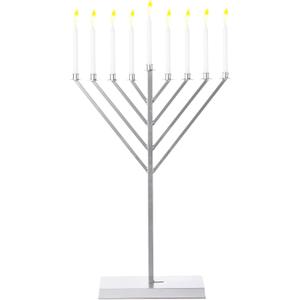 Large Metal Silver Coated Hanukkah Menorah 3 Ft. for Synagogue
