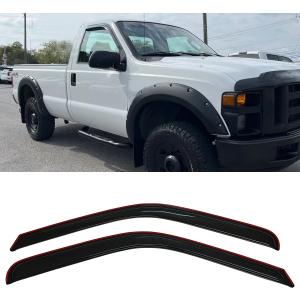 in-Channel Style Smoke Window Sun Rain Visors Guard Shade Compatible with Ford F-250 F-350 Super Duty Regular Cab 1999-2016