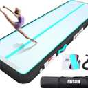 AWSUM Inflatable Air Gymnastics Mat Training Mat 4/8 inches Thick tumbling Mat with Electric Pump for Home/Gym/Outdoor (Mint Green/Black), Size: 6.6ft*3.3ft*4in(2*1*0.1M)
