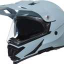 TRIANGLE Dual Sport Motorcycle Helmet Dirt Bike Helmets ATV Full Face Helmet for Adults Men with Internal Sunshield DOT Approved (X-Large, Gray)