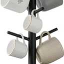 Mug Holder Tree,Coffee Cup Holder with 6 Hooks for Counter,Coffee Bar Accessories(Black)