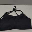 Strappy Sports Bra for Women,Spaghetti Straps Cross Open Back,Removable Padded,Low Impact Workout Yoga Crop Top, Size: Large (Black)