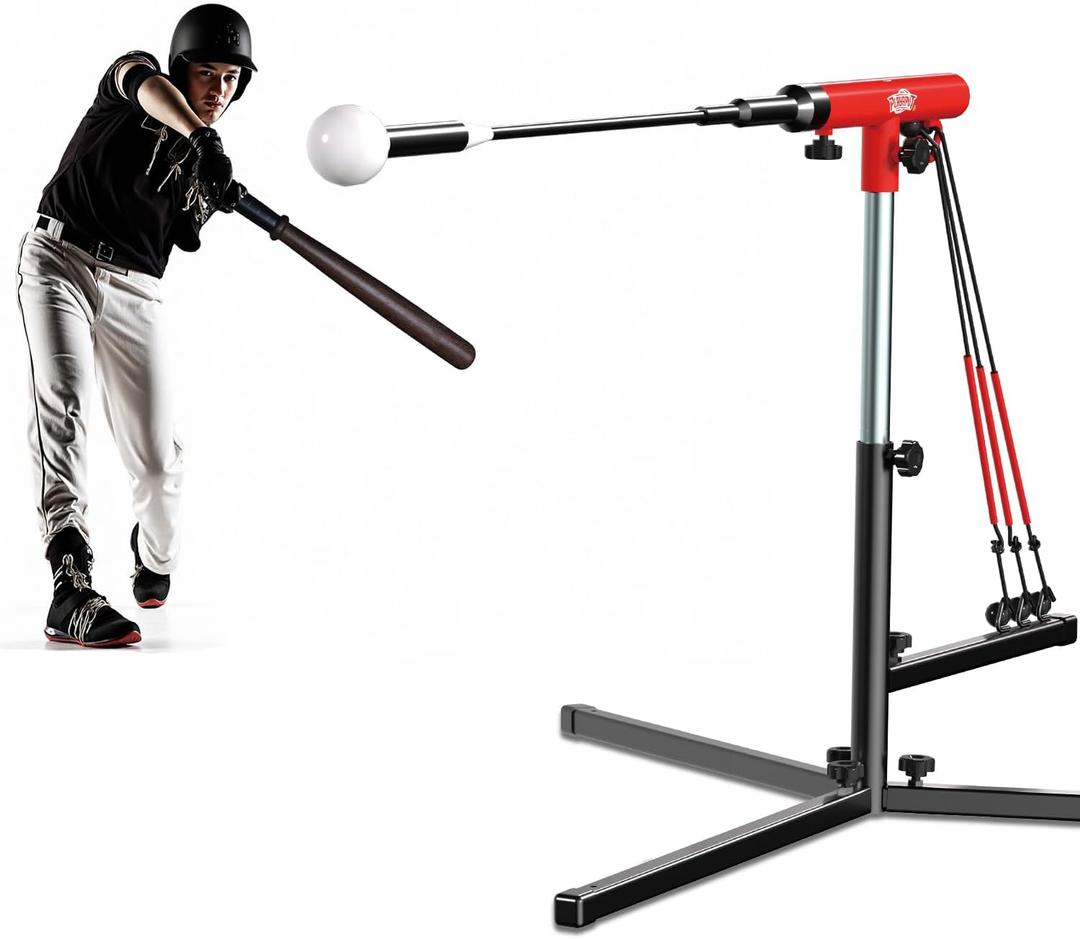 Youth Swing Trainer For Baseball & Softball - Auto Reset Hitting Trainer with 3 Power Bands, Softball Swing Trainer Height Adjustable 24–30" Baseball Training Equipment Improve Power, Speed, Accuracy