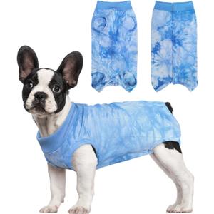 Dog Surgery Recovery Suit, Tie Dye Pet Surgical Suit for Female, Cone E-Collar Alternatives After Spay Abdominal Wounds Protector, Neuter Dog Anti-Licking Onesie for Small Medium Large Dogs, Medium (Medium(Back:10.0"-12.0";Chest:Up to 17"))