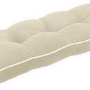 Favoyard Outdoor Bench Cushion 42 x 16 Inch Water-Resistant & 3-Year Fade Resistant Patio Furniture Cushions Tufted Garden Seat Pads for Indoor/Outdoor Porch Sofa Settee Couch with Ties, Beige