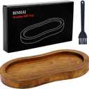 Salt and Pepper Wood Mill Tray, Retro Colour Pepper Grinder Rest, Work Surface and Dining Table Protector (Pepper Mill not Included)