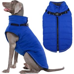 Kuoser Dog Coat, Dog Jackets for Large Dogs, Doggie Winter Coat for Cold Weather, Warm Snow Jacket Pet Apparel Clothes for Great Dane, Blue XXXL (XXXL (Chest Girth: 43.3''))