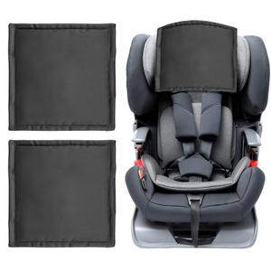 Silky Head Carseat Cover for Babies Silk Feeling Satin Head Cover for Baby Car Seat Canopy Headrest Protector for Boys Girls Infant Sleeping Hair Protection Black 2pcs