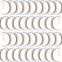 36 Set 6 Inch Wedding Tambourines Bulk for Adults Wooden Hand Held Drum with Metal Jingles, Gift Tags, White Tambourine Gift Musical Instrument for Church Wedding Party Favor
