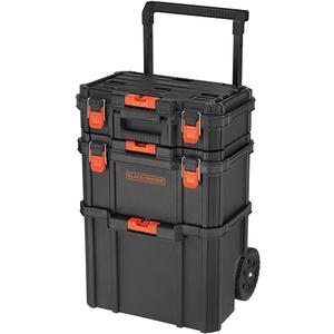 beyond by BLACK+DECKER BLACK+DECKER BDST60500APB Stackable Storage System - 3 Piece Set (Small, Deep Toolbox, and Rolling Tote)