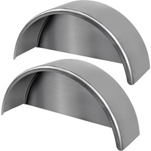 JY PERFORMANCE Trailer Fenders Single Axle, Steel Round Single Axle Trailer Fenders with Fender Backs Fits for 14''-16'' Wheels, 32'' x 9'' x 15'' Separate Fender and Back Plate, Not Welded (2 PCS)