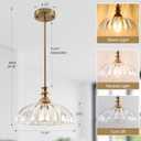 Gold Glass Chandelier Ceiling Light Farmhouse Pendant Fixture E26