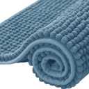 SUBRTEX Bathroom Rugs, 20" x 32" Chenille Bath Rug Soft Short Plush Bath Mat Soft Shower Mat Water Absorbent Shower Mat Quick Dry Machine Washable, Stone Blue