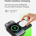 Belkin 2-in-1 Wireless Charging Pad with MagSafe 15W, Fast Charging iPhone Charger - Wireless Charging Station for iPhone 16, 15, 14, and 13 Series, AirPods, and Other MagSafe Enabled Devices - Black