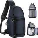 K&F CONCEPT Camera Sling Bag Crossbody Bag Camera Shoulder Backpack DSLR/SLR/Mirrorless Photography Bags Compatible with Canon/Nikon/Sony/Fuji/Gopro/DJI