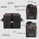 VOLTSET Trolling Motor Smart Battery Box 12V/24V Power Center PRO | Anderson Ports|16A overload switch|QC3.0 & USB-C PD|Digital Voltmeter|Fits Group 24/27/31 Batteries|For Boat, RV&Marine