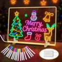 Lumiboard 20 Inch LED Drawing Board for Kids with 19 Highlighters, 4 Modes & 7 Colors, Light Up Sign, Acrylic Dry Erase Board with Stand, Adapter, Hanging Chain, Spray Bottle