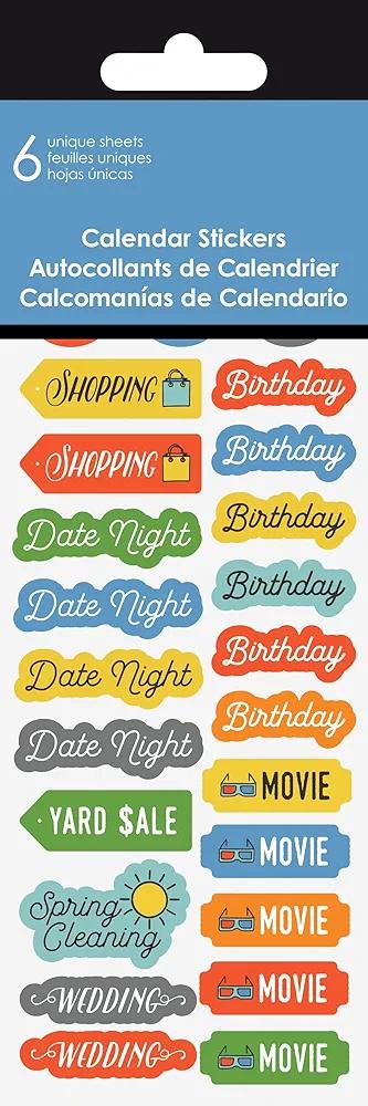 2025 Family Calendar Reminder Stickers & Pencil 1 Pc.