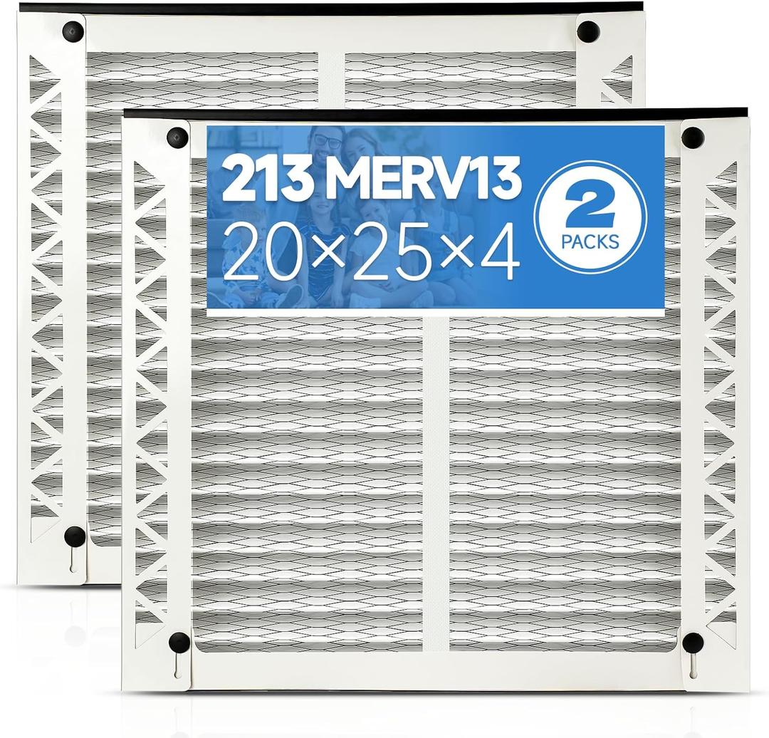 20x25x4 Air Filter 213 MERV 13 (2-Pack) Compatible with AprilAire Air Purifiers Model 1210, 1620, 2210, 2216, 3210, 4200, 2120, Pleated HVAC AC Furnace Filter Replacement