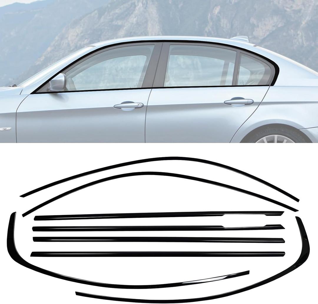 Stainless Steel Window Trim Chrome Delete for BMW E90 2006-2011 Black Window Trim Blackout Kit