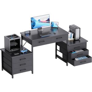 Pamray 63 Inch Computer Desk with 8 Drawers for Study Writing Work