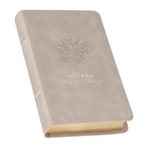 KJV Holy Bible, Compact Vegan Leather Red Letter Edition - Ribbon Marker, King James Version, Taupe (KJV Compact Editions)
