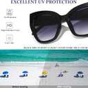 Oversized Cat Eye Sunglasses for Women Fashion Big Cateye Frame Sunnies Trendy UV400 Black Shades (A1 Black/Grey Gradient)