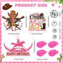 Tallew 42 PCS Cowboy Cake Decorations Cowgirl Cake Topper for Cow Western Theme Party Birthday Baby Shower Favors Supplies(Cowgirl Style)