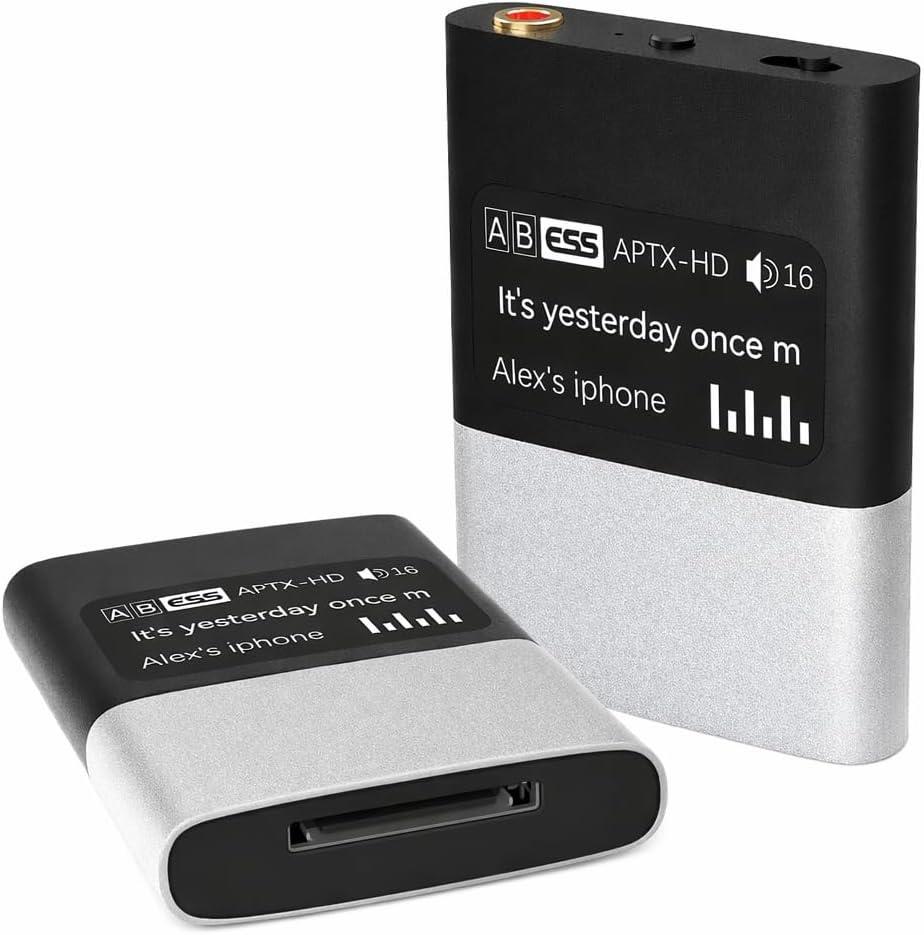 Bluetooth Adapter for Bose SoundDock,30-pin Bluetooth Audio Receiver for iPod Music Docking Station with OLED Display, 3.5mm AUX, Plug&Play