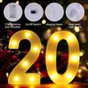 20th Birthday Decorations for Women Men,Happy 20 Year Old Birthday Decorations for Centerpieces Table,20 Light Up Numbers Sign Led for Party Backdrop Wall Decor for Wedding Anniversary Home