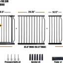 Extra Wide Baby Gate 85.8-90.5 Inch, Pressure Mounted No Drilling, for Stairs & Doorways, Metal Black Indoor Safety Gate for Kids and Dogs