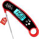 Meat Thermometer Digital - Instant Read Food Thermometer for Cooking Grilling, Candy, Air Fryer, Griddle Probe Kitchen Gadgets Essentials BBQ Accessories, Gifts for Men, Mom, Dad, Red