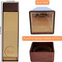 15oz Golden Java Square Bpa Free Plastic Water Bottle, Woodgrain Plastic Lid, Slim Clear Water Bottle, Beverage container, Compact Hydration Container (1 Count)