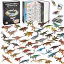 BIWASE Dinosaur Toys Book with 50 PCS Different Dinosaurs Figures & Pokers,Interactive Perfect for Kids Dinosaurs Educational Toys for 3 4 5 6 7 8 12 Year Old Boys&Girls (Coloer1)