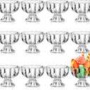 Small Ice Cream Bowls Set Tulip Clear Glass Bowls 3.4-6.8 oz Footed Glass Dessert Cups for Dessert Sundae Trifle Fruit Salad Muffins Cake Pudding Cocktail(Clear White,12 Pieces)