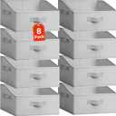 Criusia Closet Organizers Bins 8 Pack - Large Closet Shelf Organizer with Handles - Fabric Trapezoid Home Organization and Storage Baskets for Organizing Clothes Toy Blanket Towel Purse Hats