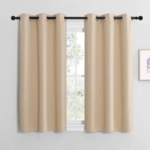 NICETOWN Room Darkening Draperies Window Curtain Panels, Thermal Insulated Grommet Room Darkening Curtains for Bedroom (Biscotti Beige, 2 Panels, W42 x L50 -inch)