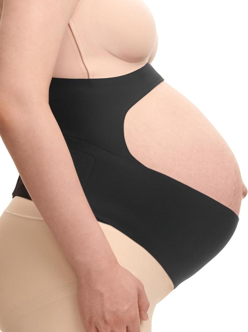 Momcozy Maternity Belly Support Band Adjustable Pregnancy Belly Band for Back & Pelvic Relief, Gentle Bump Lift, Breathable & Latex-Free, XL