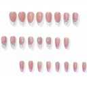 2 x MERVF Almond Press on Nails Medium Fake Nail White French Tip Glue ons Nails Flower Design Cute Stiletto Acrylic Supplies DIY Manicure Glossy 24pcs
