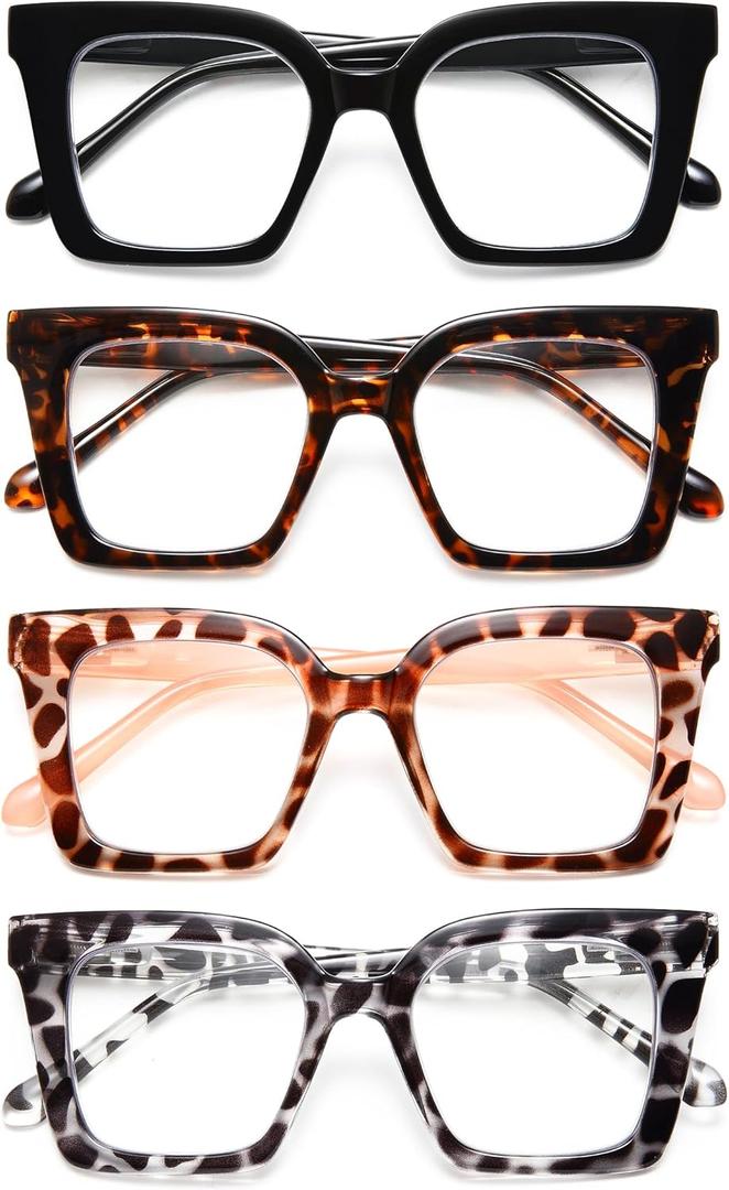 EYEURL Oversized Reading Glasses Women Stylish Oprah Style Blue Light Blocking Computer Square Readers Large Eyewear 1.5X