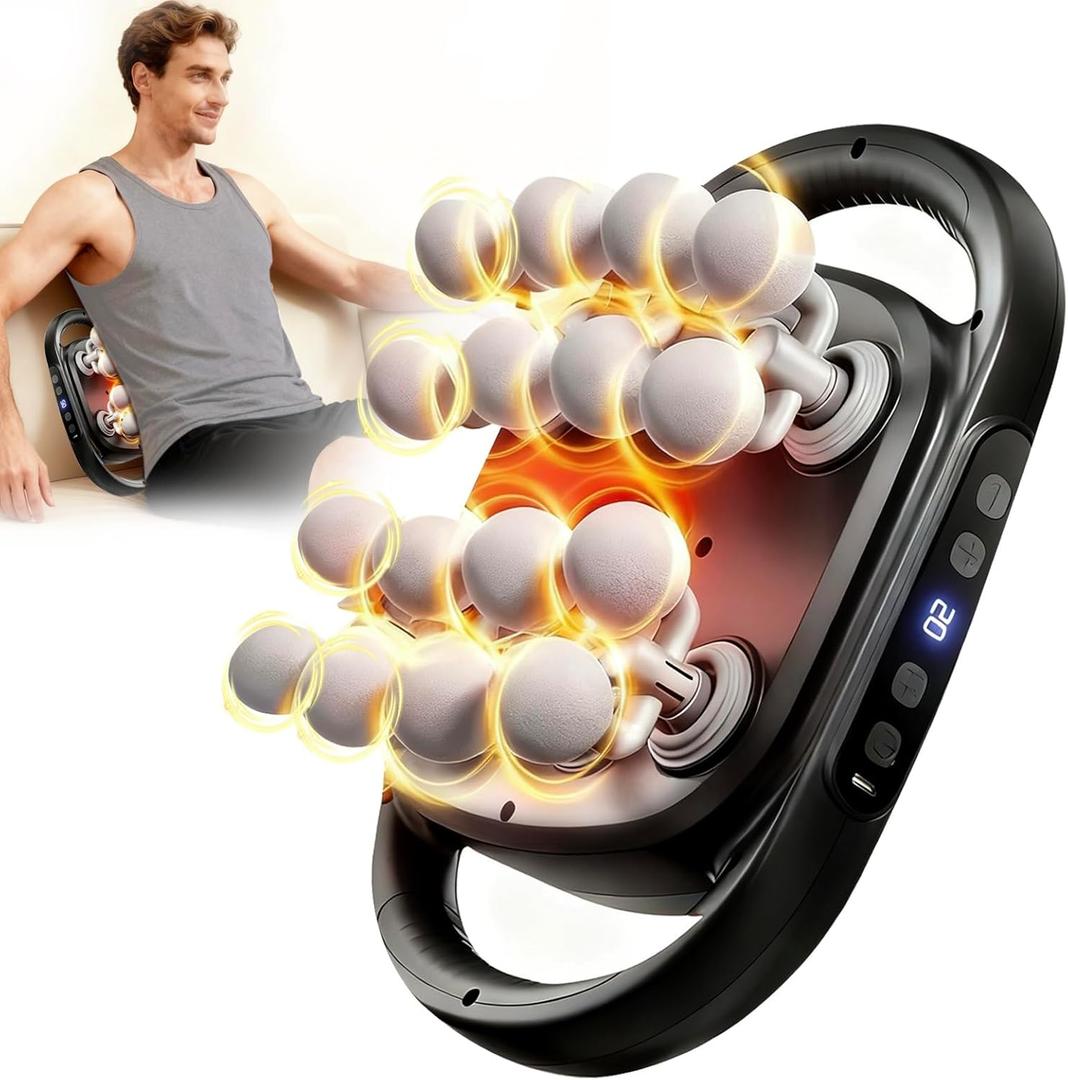 GooseFit 16Head Massage Gun Set, Deep Tissue Percussion Muscle Massager with 20 Speeds & 9 Modes, Quiet Massage Gun for Back, Neck, Shoulders, Legs, Foot, Full Body Pain Relief & Relaxation