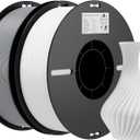 Creality PLA Filament 1.75mm Bundle 2KG, 3D Printer Filament Dimensional Accuracy +/- 0.02mm, No-Tangling Strong Bonding 3D Printing Filament, Fits for Most FDM 3D Printers (White & Grey)