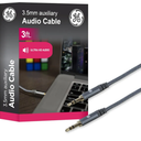 GE Home Electrical Pro 3.5mm Auxiliary Cable, 3ft Audio Cord, Premium Aux Cord for Car, Phone/Tablet, iPad, Home Stereo System and More, 33523