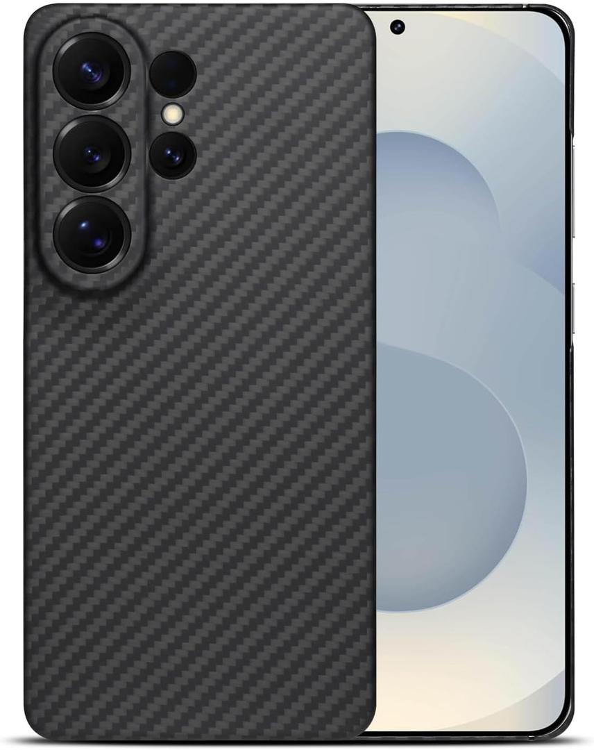 Slim Aramid Fiber Case for Samsung Galaxy S26 Ultra, Camera Full Cover Protection (Black, S26 Ultra)