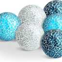Vesici 6 Pcs Mosaic Sphere Balls Decorative for Bowls, Mosaic Glass Balls Decorative Orbs Table Sphere for Living Room Decor Centerpiece for Vases Dining Table Decor, Diameter 2.4 Inch(Chic Colors)