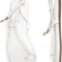 Women's Lace Up Sandals Strappy Flats Gladiator Wrap Flip Flop Tie Open Ring Toe Summer Shoes (8, White)