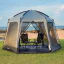 KingCamp Screen Tent, Camping Tent for 6-8 Person 12' x 12' Portable Screen House Room with Detachable Sunshade for Camping, Garden & Backyard
