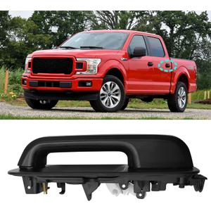 Moonlinks Compatible with 2015-2020 F150 Rear Driver Side Exterior Door Handle,F150 Door Handle Replacement Left Rear Side,Smooth Black(14603674/FL3Z1626605CBPTM)